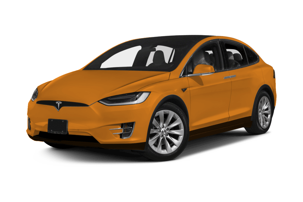 Tesla Model X showing Full Wrap paint protection film coverage highlighted in orange
