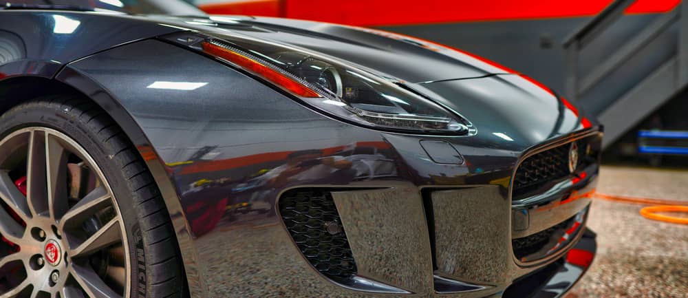 Jaguar F-Type with high gloss paint protection film