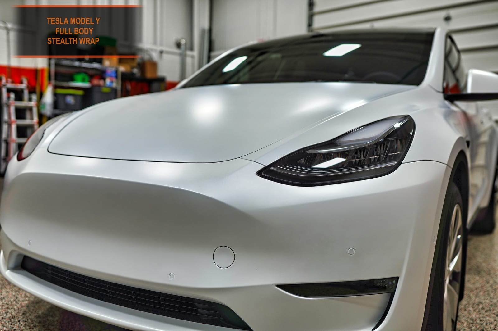 Tesla Model Y with Stealth satin paint protection film