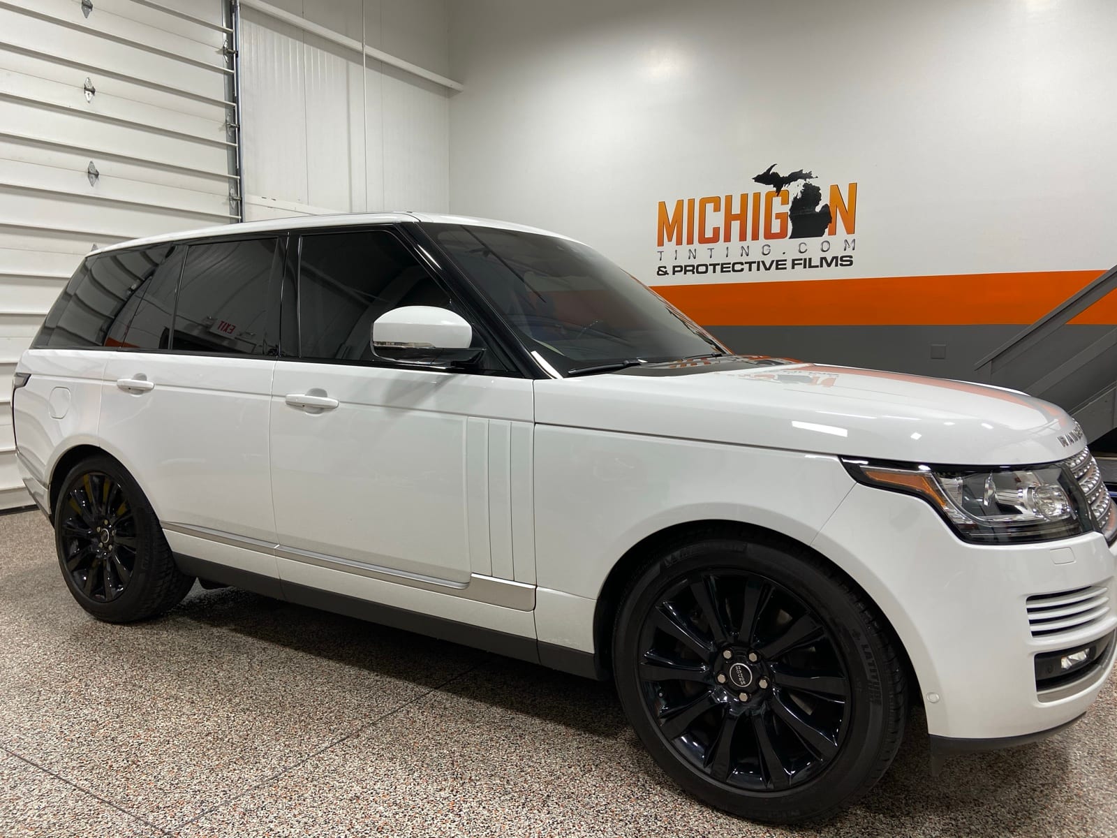 White Range Rover with ceramic tint